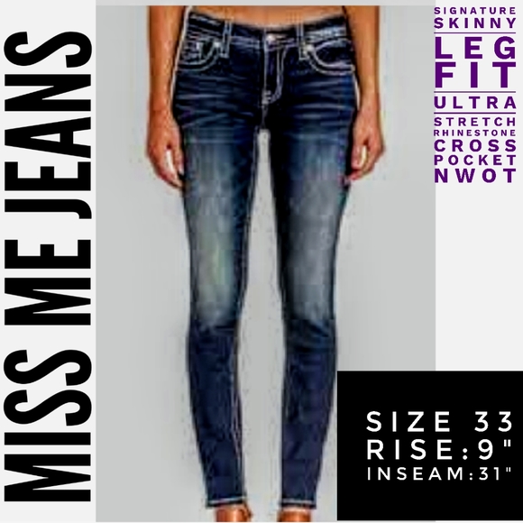 Miss Me Denim - Miss Me Jeans Size 33 Skinny Fit NWOT